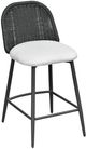 TOV Furniture Alexa Black/Cream White Linen/Wicker Outdoor Counter Stool-0