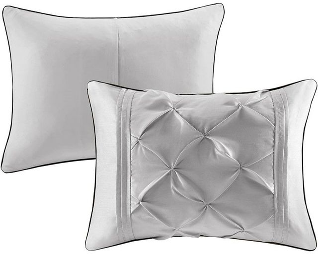 Olliix by Madison Park Laurel 7 Piece Grey California King Tufted Comforter Set-1