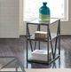 Liberty Furniture Arista Glass Top Chair Side Table with Cobblestone Brown/Gray Base-1