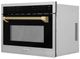 ZLINE Autograph Edition 24" 1.6 Cu. Ft. Stainless Steel Built-in Convection Microwave Oven with Champagne Bronze Helix Handle-2