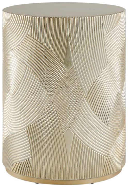 Uttermost® Cassandra Gold Leaf Drum Accent Table-0