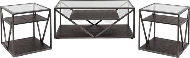 Liberty Furniture Arista 3-Piece Cobblestone Brown/Gray/Pewter Occasional Table Set-0
