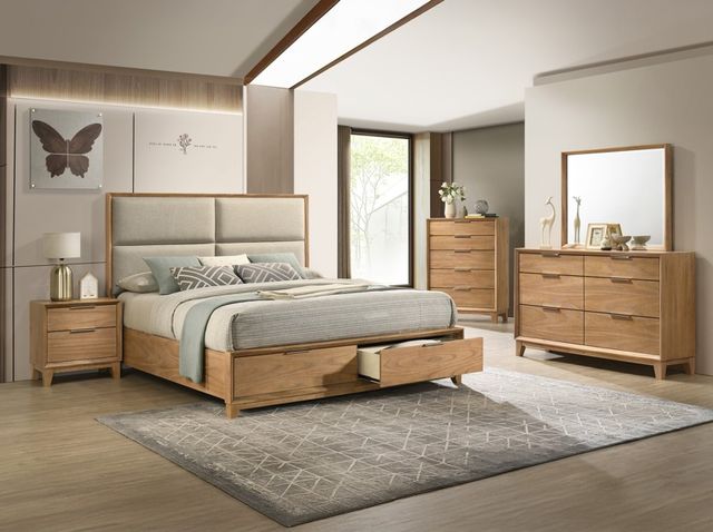 Crown Mark Florian Natural King Platform Storage Bed-3