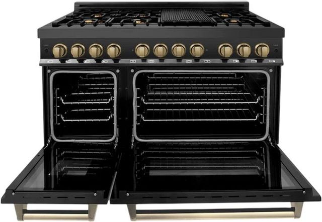 ZLINE Autograph Edition 48" Black Stainless Steel Pro Style Dual Fuel Range-1