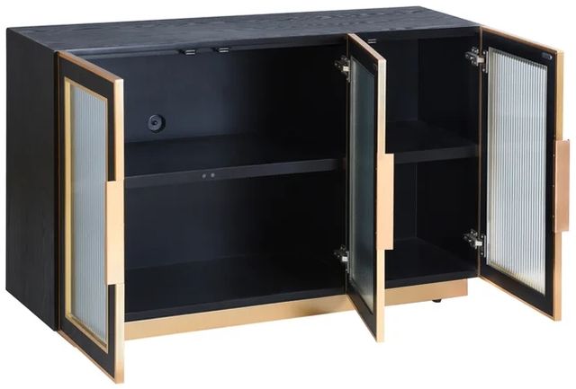 Stylecraft Ebony and Gold Sideboard-1
