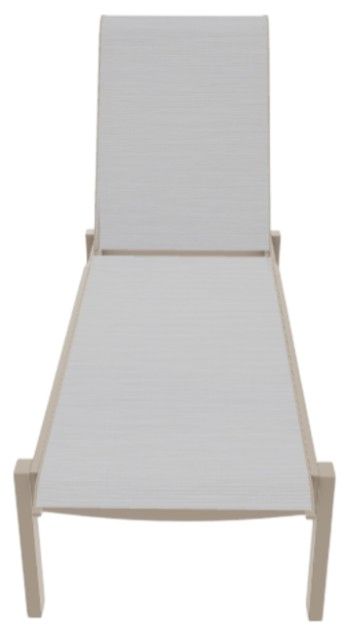 Telescope Casual Leeward Abalone/Desert Fabric/Polymer Outdoor MGP Sling Lay-Flat Stacking Armless Chaise with Wheels-1