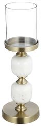 A & B Home Gold/White Hurricane Candle Holder-0