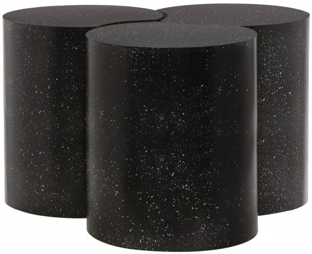 Meridian Furniture Dimple 3-Piece Black 20'' Modular Nesting Coffee Table Set-0