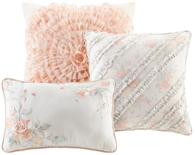 Olliix by Madison Park Coral California King Serendipity Cotton Percale Comforter Set-2