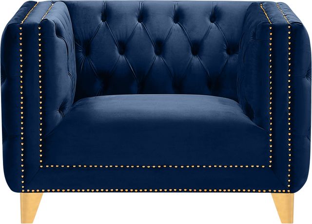 Meridian Furniture Michelle Navy Velvet Chair-2