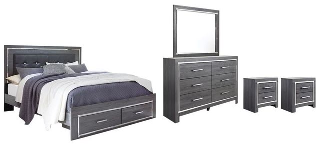 Signature Design by Ashley® Lodanna 5-Piece Gray Full Panel Bed Set-0