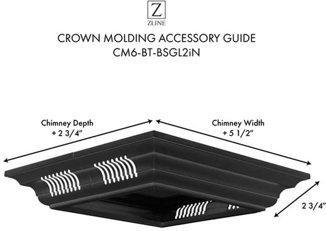 ZLINE Black Stainless Steel Crown Molding with Built-in Bluetooth Speakers-1