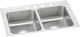 Elkay Lustertone® Classic Lustrous Satin 29" x 18" x 5" 3-Hole Equal Double Bowl Drop-In ADA Sink-0