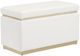 Linon Sunny White Faux Leather Rectangle Ottoman-0