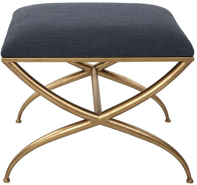 Uttermost® Crossing Gold/Navy Small Bench-3