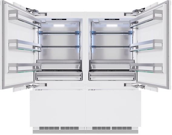 ZLINE Autograph Edition 72" 39.6 Cu. Ft. Panel Ready Built In French Door Refrigerator with Polished Gold Accents-1