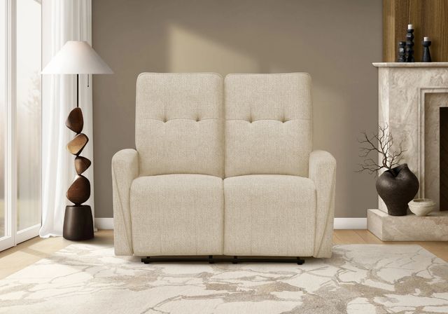 Monarch Specialties Inc. Beige 50" Small Upholstered Power 2-Seater Reclining Loveseat-1