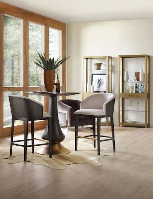Hooker® Furniture Curata Midnight Dining Pub Table with Brass Base-1