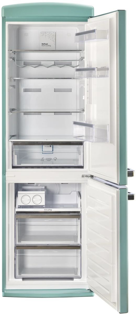 Unique® Appliances Classic Retro 24" 11.7 Cu. Ft. Ocean Mist Turquoise Counter Depth Bottom Freezer Refrigerator-1