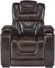 Corinthian Furniture Luke Brown Power Recliner with Headrest-0