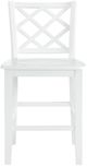 Elements International Kona White Lattice Back Dining Side Chair -1