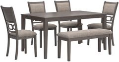 Signature Design by Ashley® Wrenning 6-Piece Gray Dining Table Set