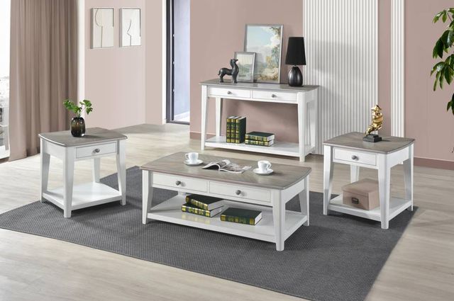 Urban Styles Furniture Newark Almond/Smoke Gray End Table-1