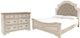 Signature Design by Ashley® Realyn 2-Piece Chipped White King Upholstered Panel Bed Set-0