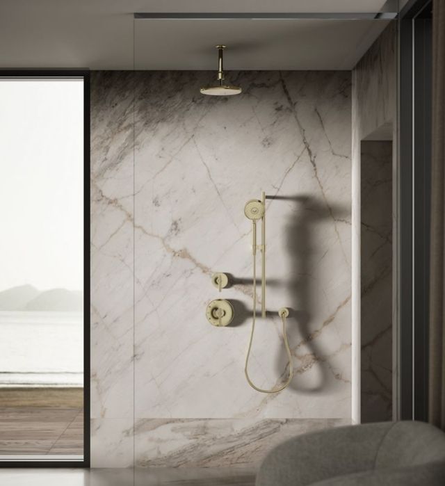 KOHLER® Statement® Vibrant French Gold 2.5 GPM Open Rain Iconic Single-Function Rainhead-2