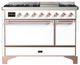Ilve® Majestic III 48" White Pro Style Dual Fuel Natural Gas Range with Solid Door and Copper Trim-0