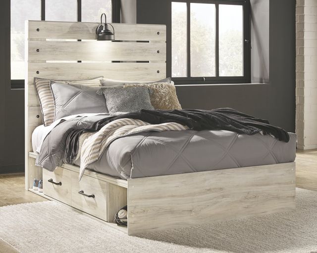 Signature Design by Ashley® Cambeck Whitewash Full Panel Bed with 4 Storage Drawers-3