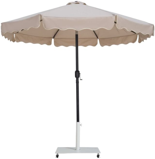 Meridian Furniture Amalfi Beige/Black Aluminum Outdoor Patio Umbrella and Rectangular Base-0