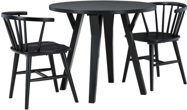 Signature Design by Ashley® Otaska 3-Piece Black Dining Table Set-0