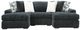 Signature Design by Ashley® Midnight-Madness 3-Piece Gunmetal U-Shape Sectional and Double Chaise-0