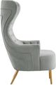 TOV Furniture Jezebel Gray Velvet Wingback Accent Chair-4