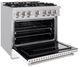 ZLINE Classic Series 36" Stainless Steel Pro Style Dual Fuel Range with White Matte Door-3