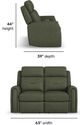 Flexsteel® Felix Forest Green Leather Power Reclining Loveseat with Power Headrest and Lumbar-2