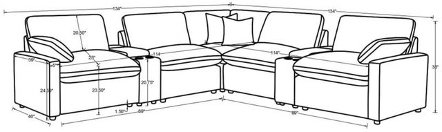 Coaster® Collins 7-Piece Dark Gray Modular Power Reclining Sectional-4