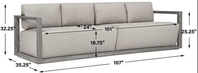 Uttermost® Remsen Dove/Weathered Gray Wooden 4-Seater Outdoor Sofa-2