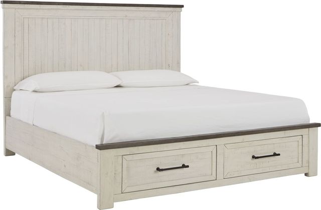 Benchcraft® Brewgan 4-Piece Two-Tone King Panel Storage Bed Set-1