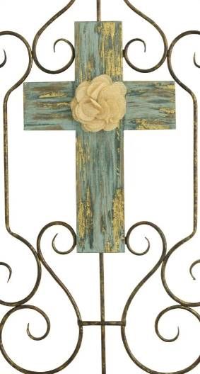 Classy Art Brown Cross on Shutters Wall Decor-1