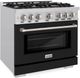 ZLINE Select 36" Stainless Steel Pro Style Dual Fuel Range with Black Matte Door-1
