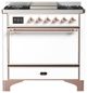 Ilve® Majestic III 36" White Pro Style Dual Fuel Natural Gas Range with Solid Door and Copper Trim-0