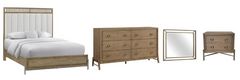 Bernards Elure 4-Piece Latte King Panel Bedroom Set