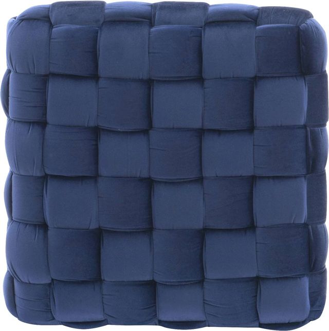 Powell® Neva Navy Square Ottoman Stool-3