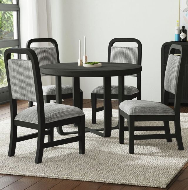 Elements International Ridgemont Black/Gray Dining Side Chair-1