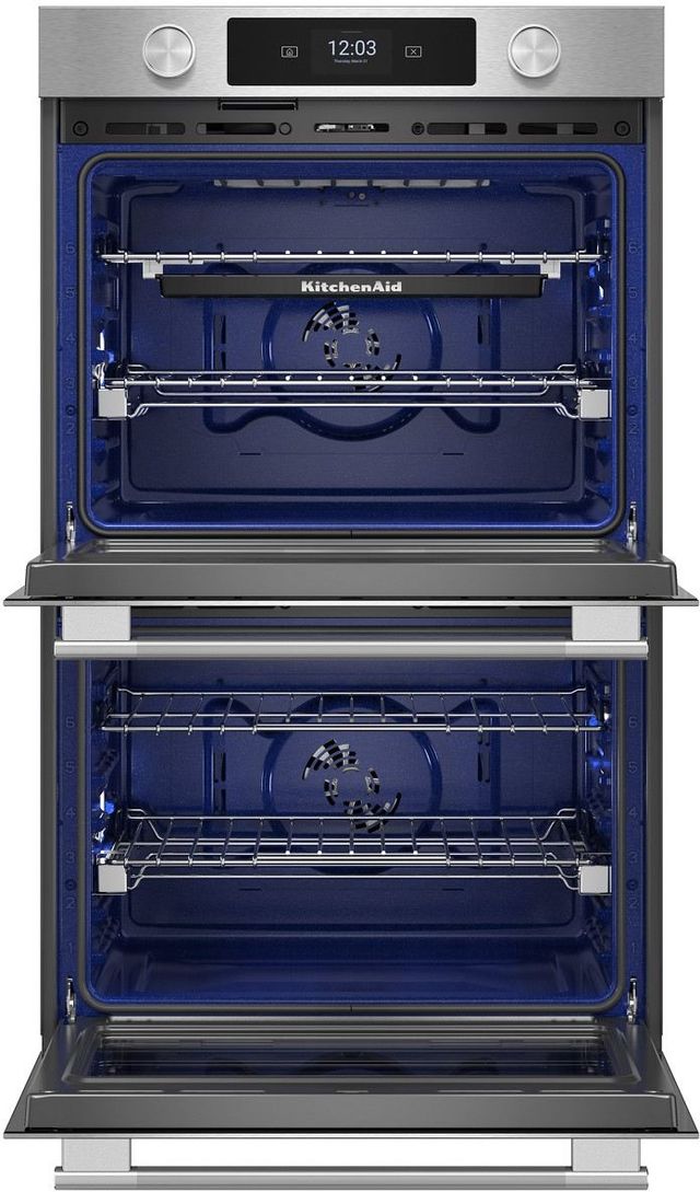 KitchenAid® 30" PrintShield™ Stainless Steel Smart Double Electric Wall Oven with Assisted Cook Cycles-1