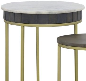 Coast2Coast Home™ Cameron Park 2-Piece Nolan Gray Nesting End Table with Gold Base Set-1