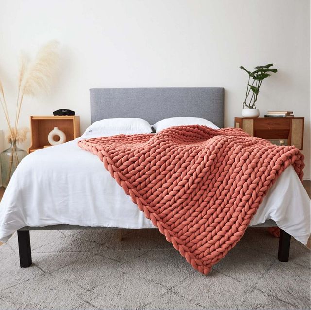 Hush Knit Burnt Orange Weighted Blanket-3