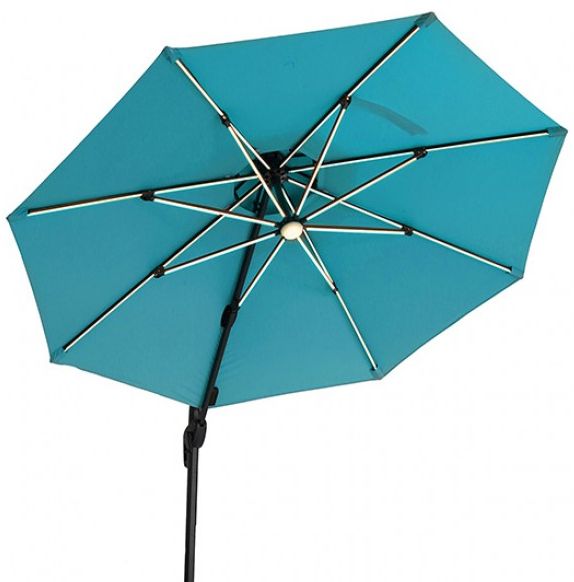 Furniture of America® Fera Teal Aluminum/Polyester Outdoor Umbrella with Large Base-1